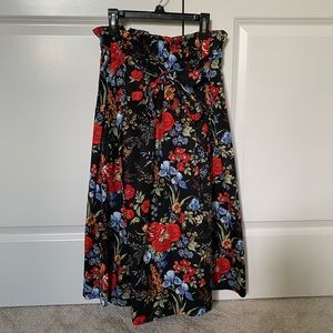 H&M Belted Floral Skirt